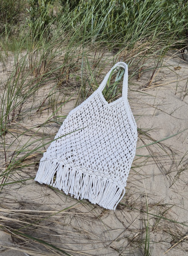 Rankų darbo paplūdimio krepšys